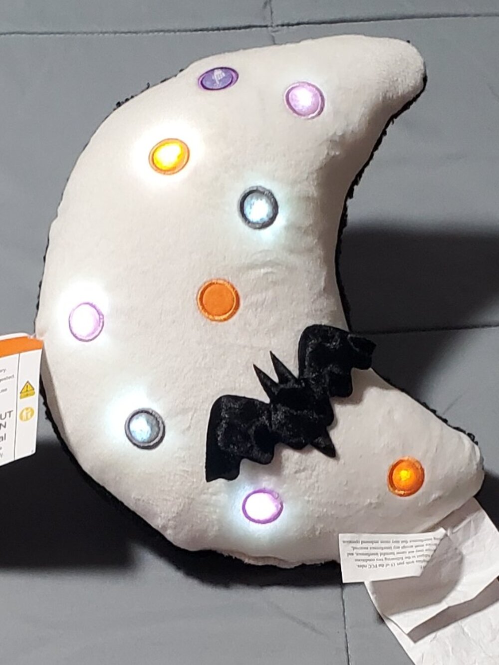 Hyde & Eek! LIGHTED Moon Halloween Plush Pillow New with Tags-Tested! See video